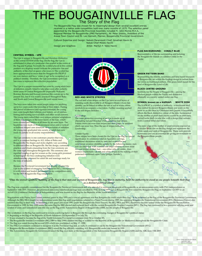 The Story Of The Flag Of Bougainville - Bougainville Flag, HD Png ...