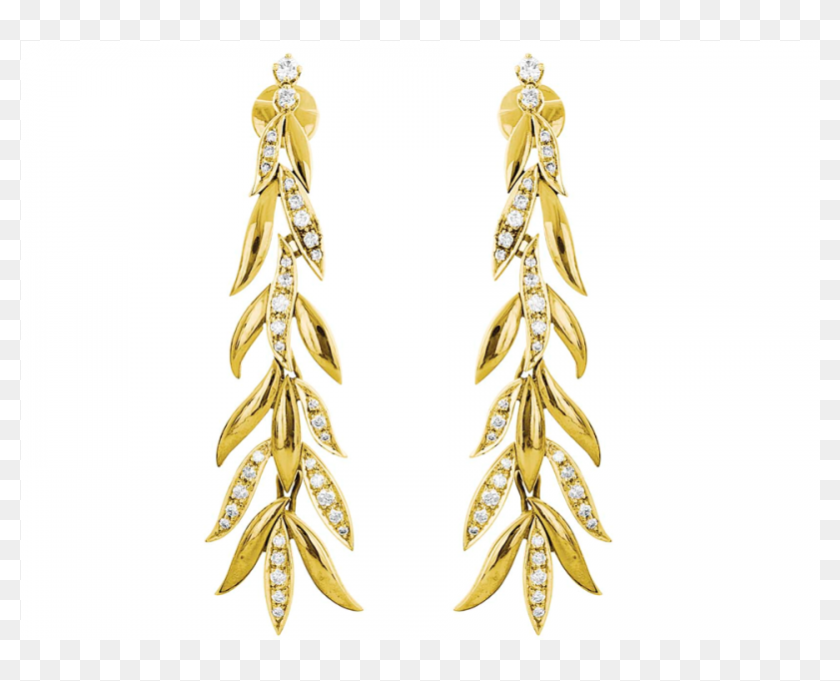 Diamond Christmas Tree Earring Set In 14k Yellow Gold - Earrings, HD ...