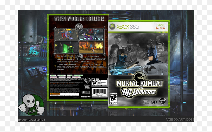 Mortal Kombat vs. DC Universe Xbox 360 Box Art Cover by Alpha C.