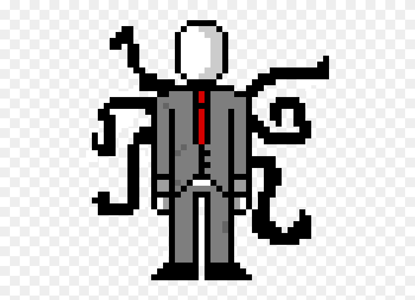 Slender Man - Pixel Art Slender Man, HD Png Download - 600x600 ...