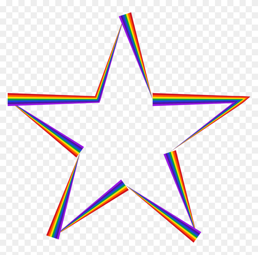 Star Rainbow Line Point Circle - Rainbow Star Clipart Transparent, HD ...