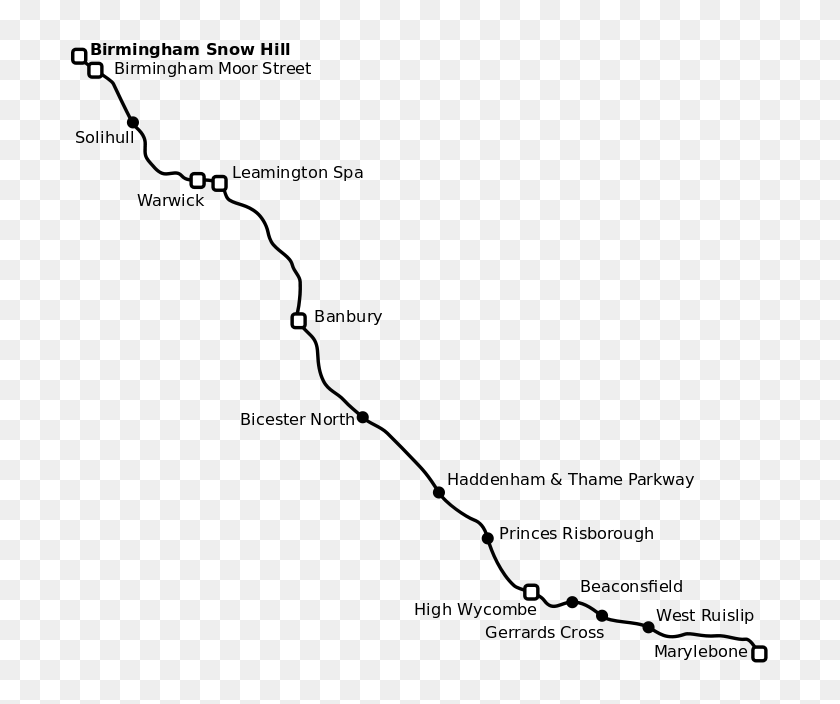 Map Of The Chiltern Main Line - High Wycombe Train Line, HD Png ...