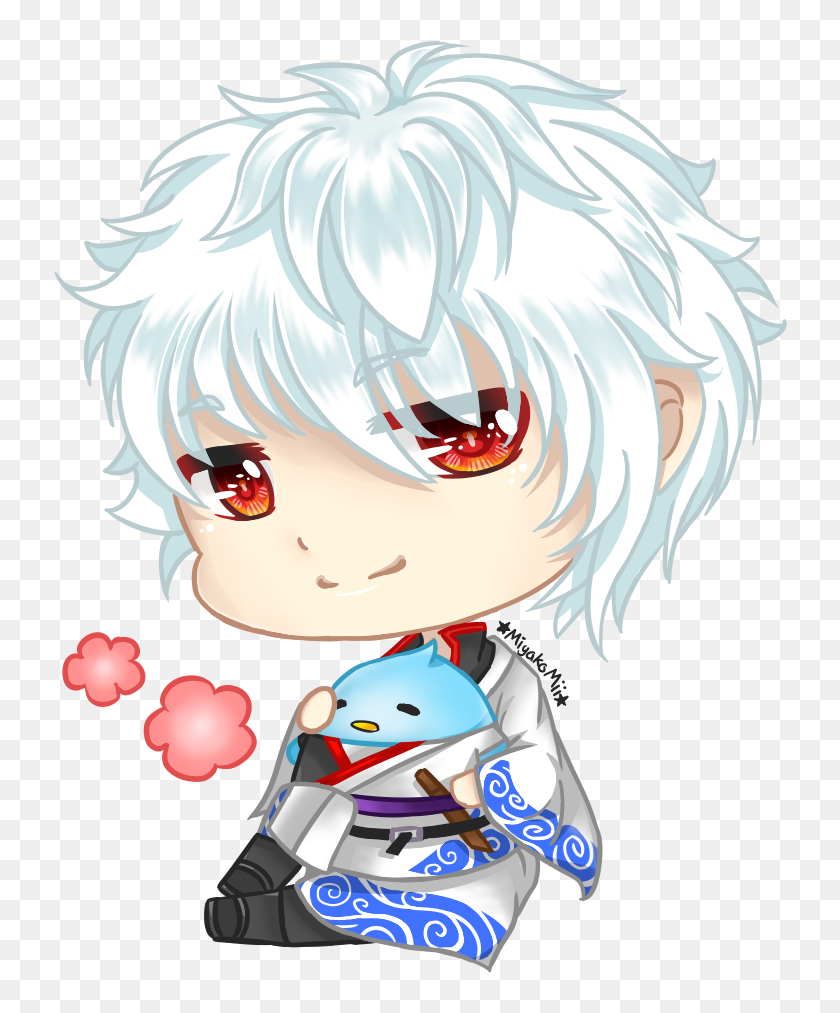 Chibi Gintoki With His Chun Colle~~ - Cartoon, HD Png Download ...