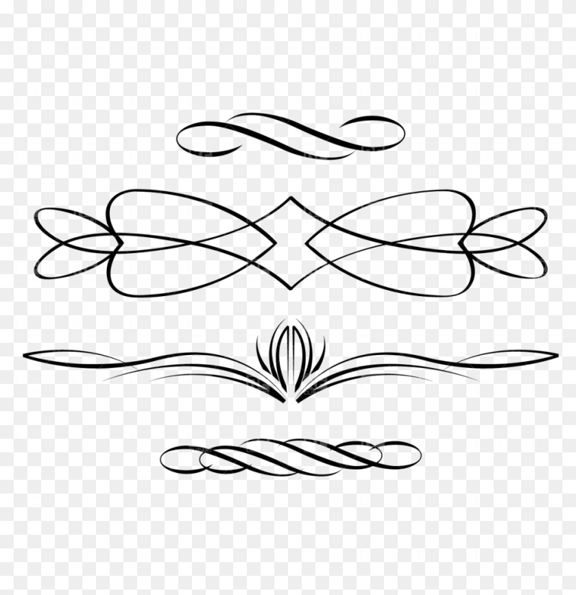 Calligraphy Lines Png - Scroll Design Free, Transparent Png - 977x964