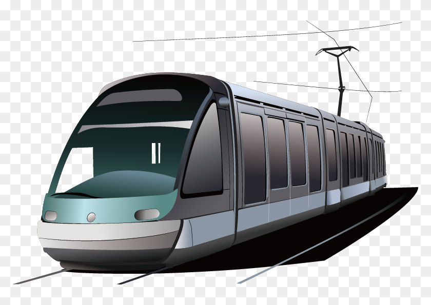 Vector Trains Metro Train - Cartoon Tram, HD Png Download - 790x515 ...