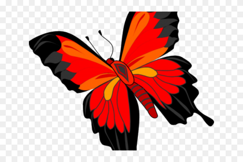 Butterfly Clipart Transparent Background - Red Butterfly Transparent 