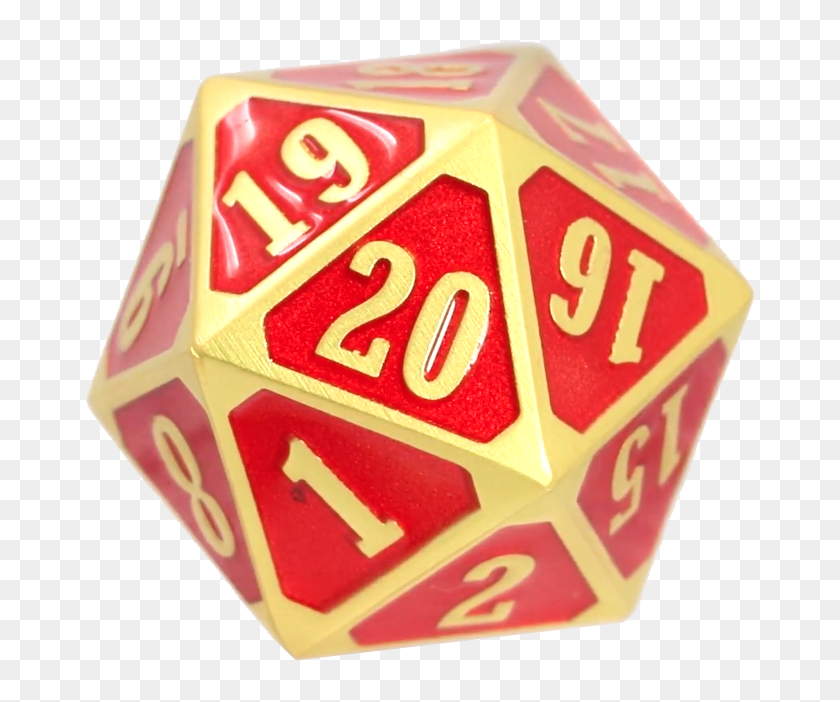 Die Hard Dice D20 Roll Down Brilliant Gold Ruby - Dice, HD Png Download ...