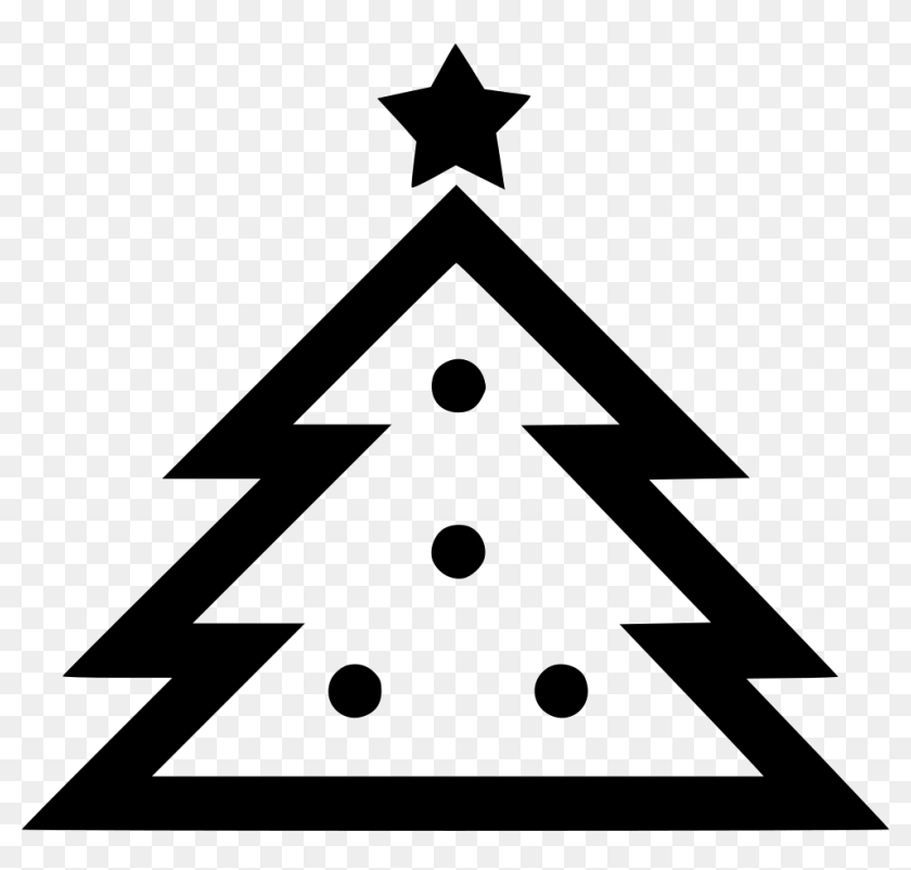 Black And White Christmas Tree Vector Free, HD Png Download - 980x890 ...