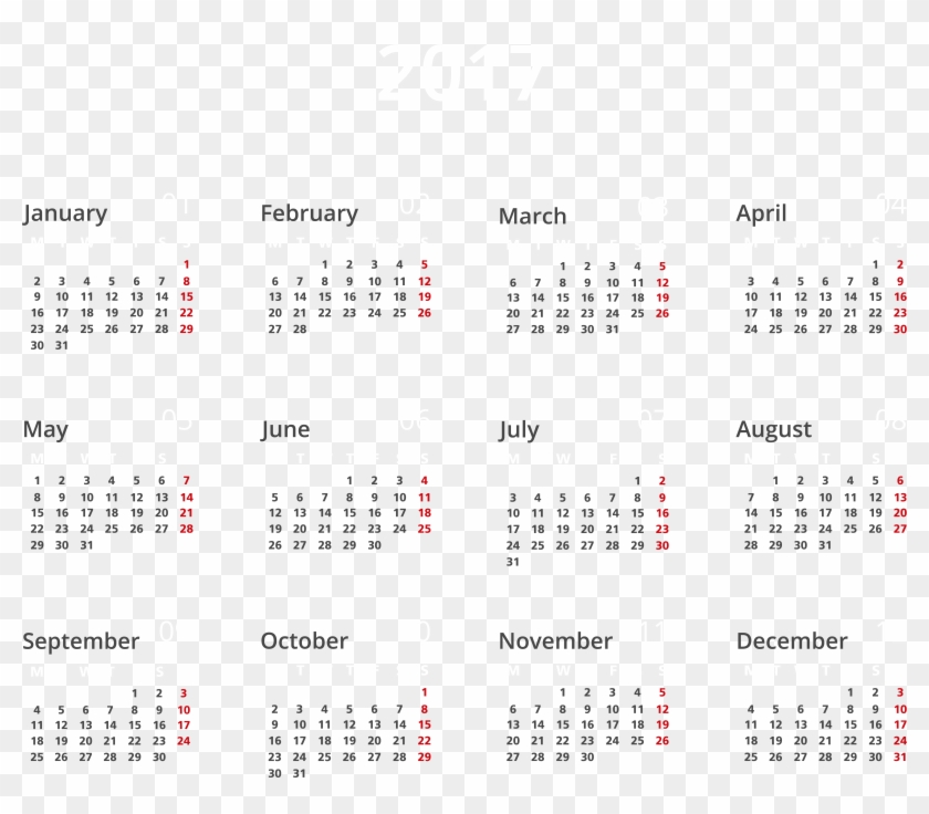 2017 European Calendar Png Image, Transparent Png - 8000x6633 (#585484 ...