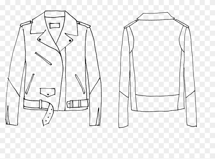 Man & Woman Unique Leather Jackets Made In Paris - Sketch, HD Png ...