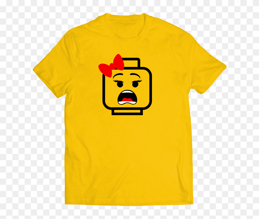 Lego Head Girl - Yellow Angry Bird Shirt, HD Png Download - 632x631 ...