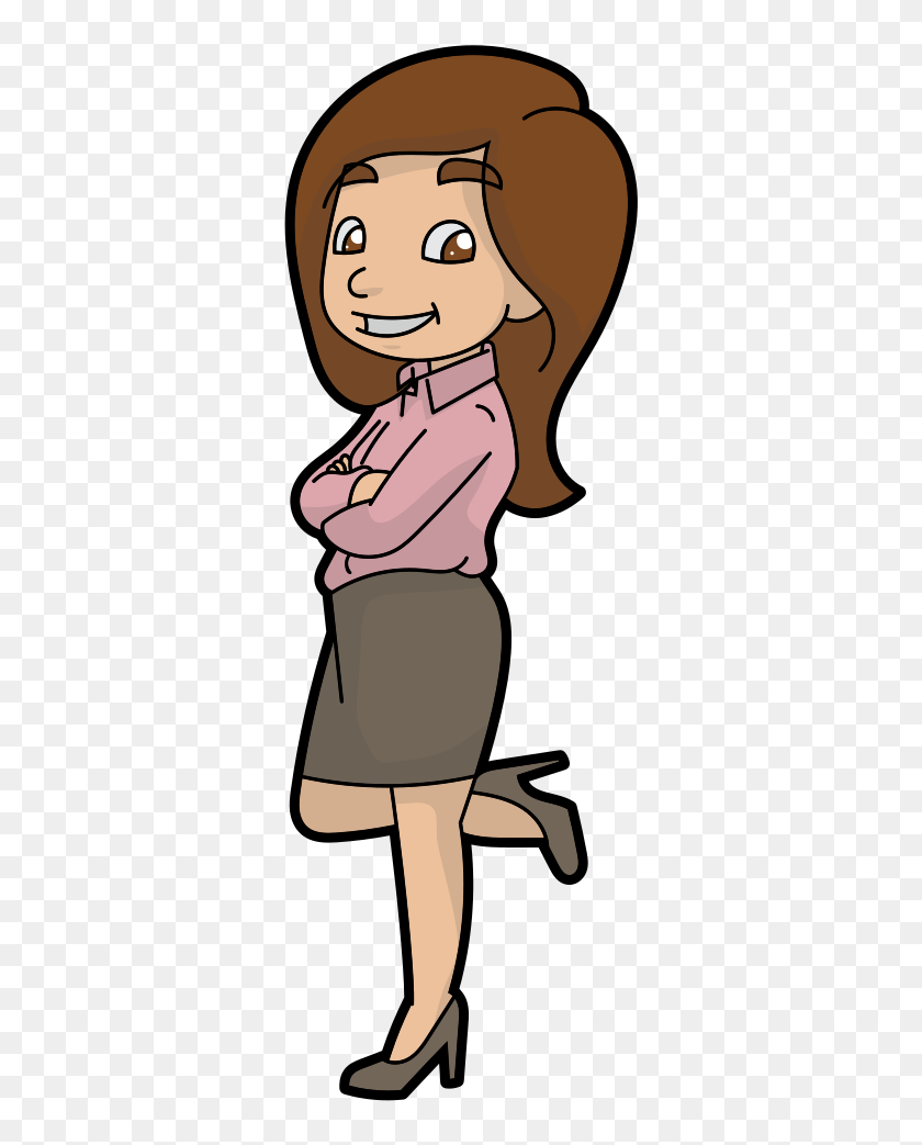 A Happy And Confident Cartoon Businesswoman - Businessperson, HD Png ...