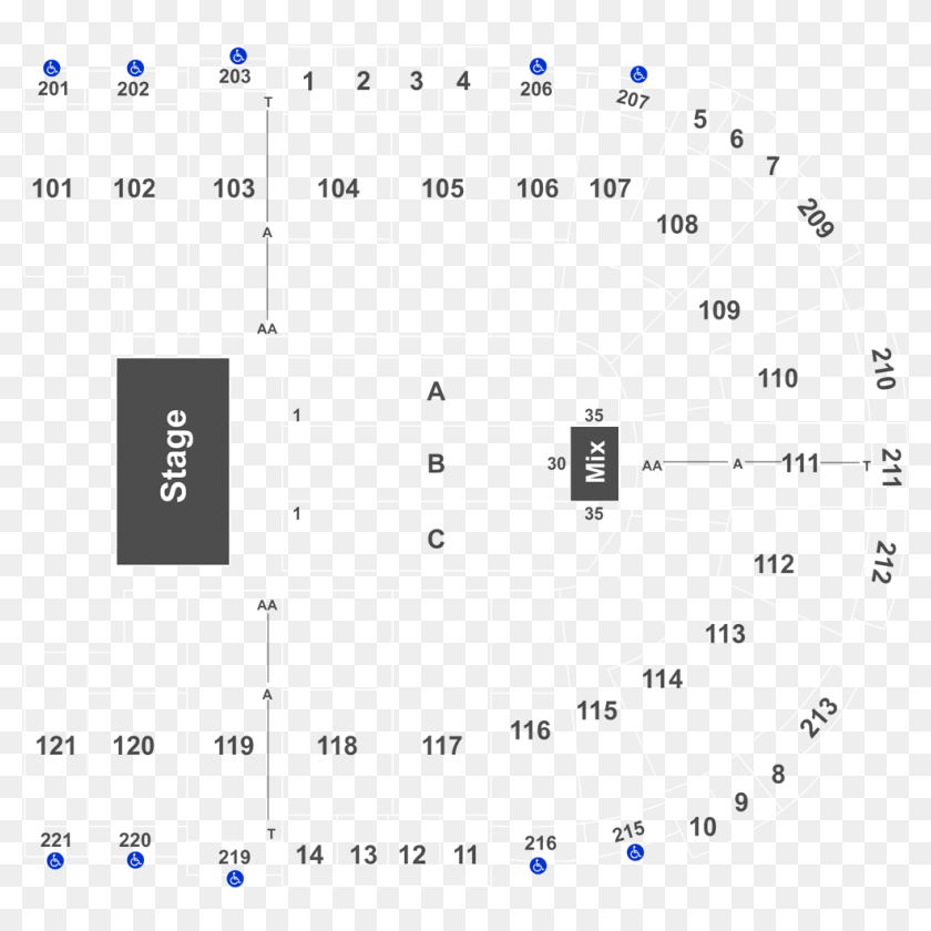 Full Map - Mohegan Sun Arena Seating Chart, HD Png Download - 1050x986 ...