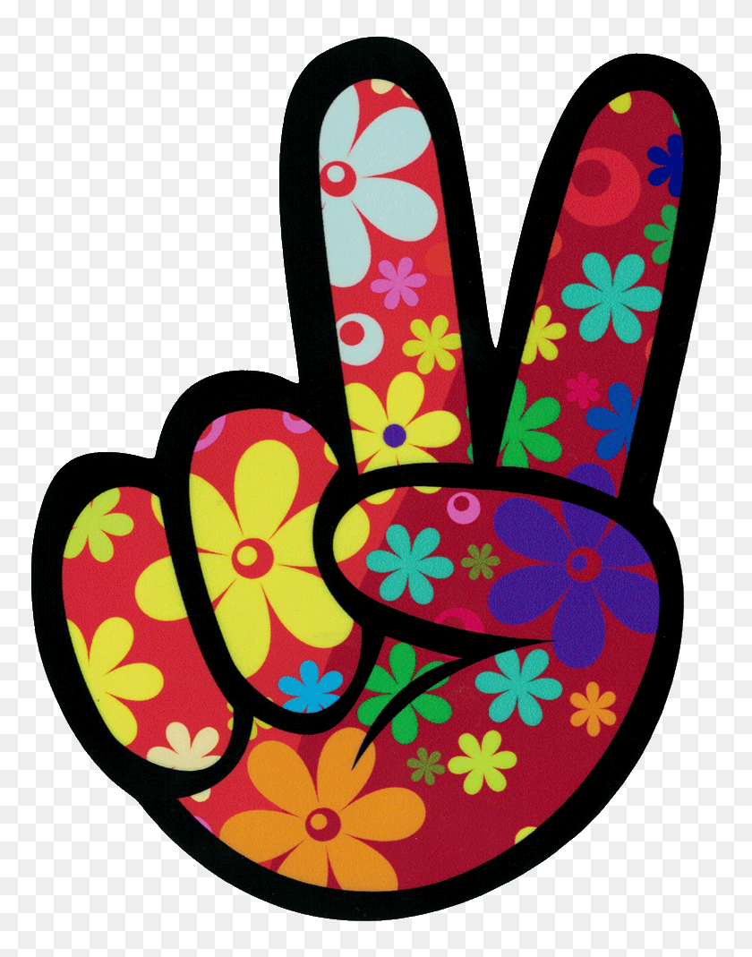 Right Hand Peace Fingers - Hippie Transparent Stickers, HD Png Download ...