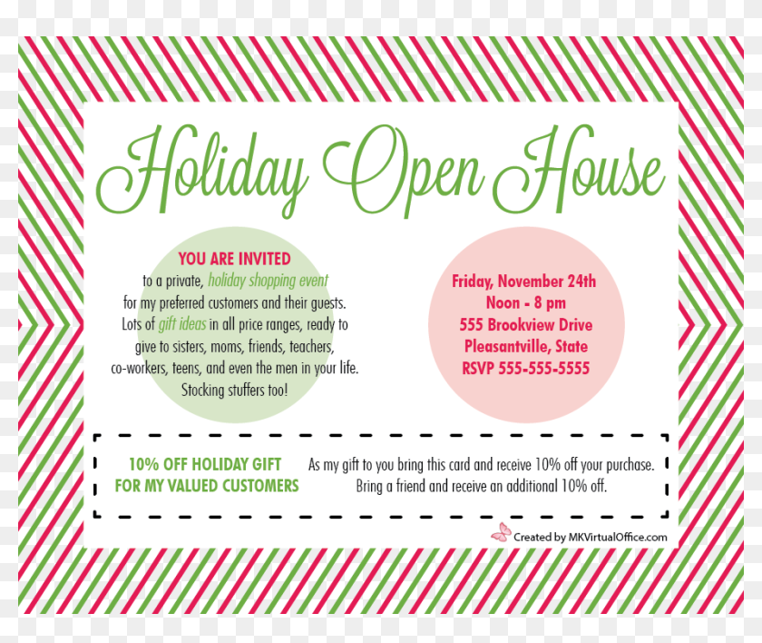 Mary Kay Holiday Open House Invitation Templates 76981 - Circle, HD Png ...