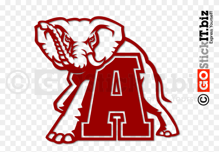 Alabama Crimson Tide Elephant - Alabama A With Elephant, Hd Png 