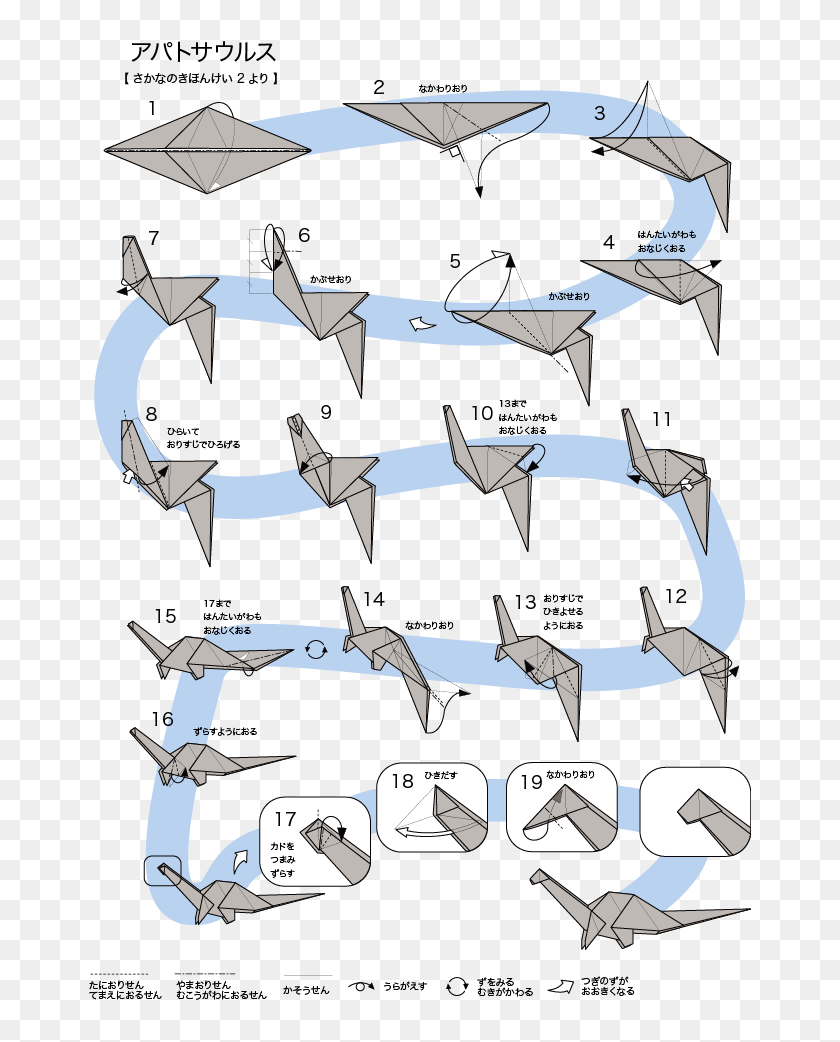 折り紙のアパトサウルスの折り方作り方 おりがみ畑 Dinosaur Origami Origami Step By Step Origami T Rex Hd Png Download 662x962 Pinpng