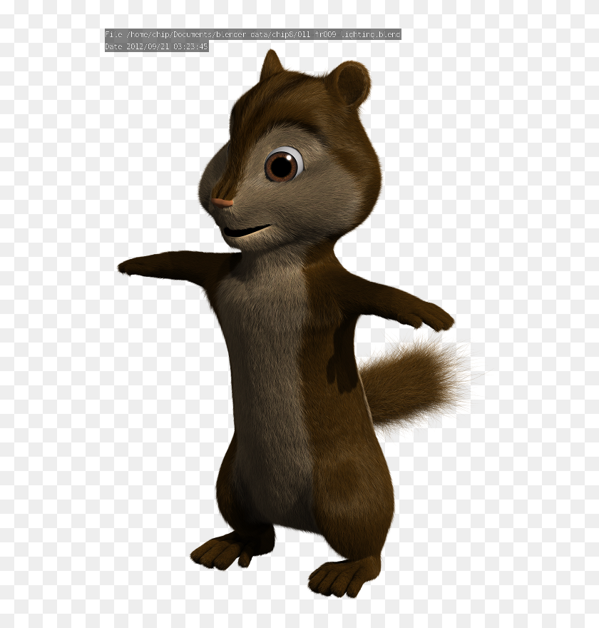 Render Of Chipmunk With Fur - Alvin And The Chipmunks T Pose, HD Png ...