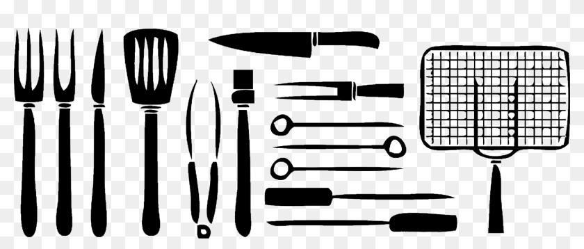 Barbecue Grilling Cutlery Tongs Kitchen - Grilling Vector, HD Png