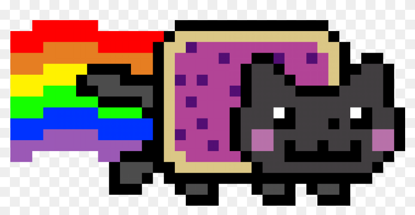 Nyan Cat - Pixel Art Neon Cat, HD Png Download - 1200x1200 (#6385393 ...