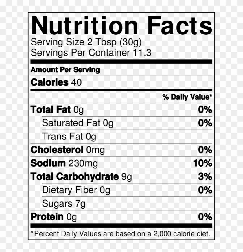 12 Oz Sweet Reggae Sauce - Nutrition Facts Tea, HD Png Download ...