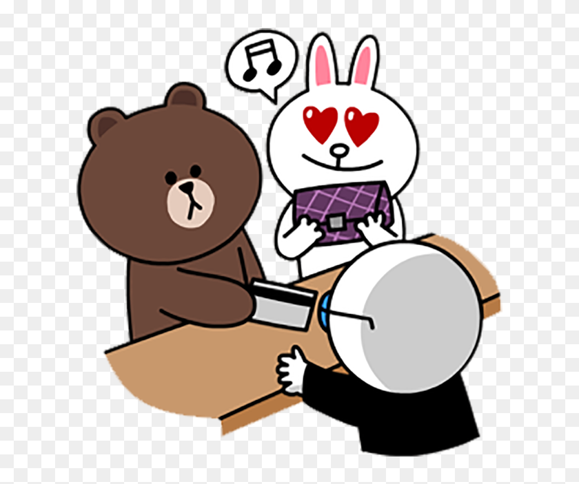 Sticker Line Png Download Brown And Cony Bag