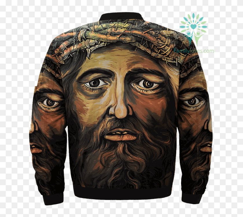 Com Retrato De Jesucristo Over Print Jacket %tag - Jacket, HD Png ...