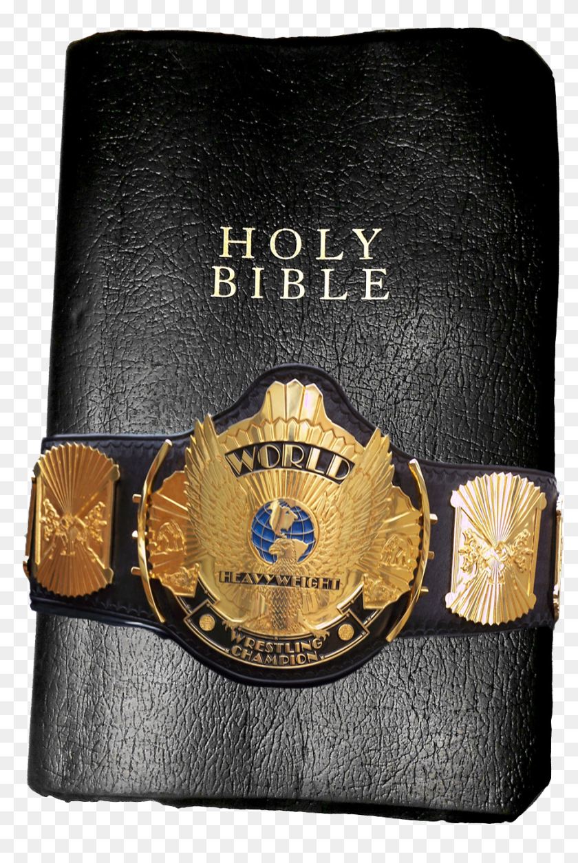 A Wrestling Championship Belt Around A Bible - Badge, HD Png Download ...