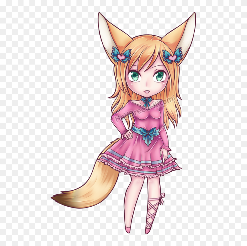 Fennec Fox Closed - Cartoon, HD Png Download - 495x758 (#6554922) - PinPng