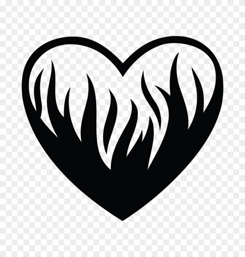 Flaming Heart Decal - Dibujos Tribales De Corazones, HD Png Download