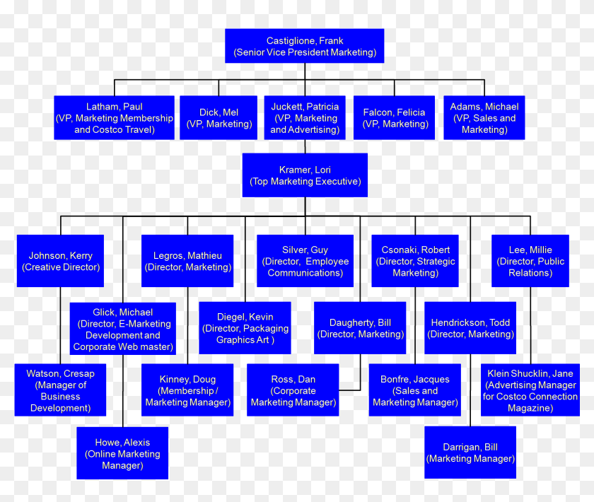 Figure 1 Organization Chart Of Costco Marketing Staff - Costco Current ...