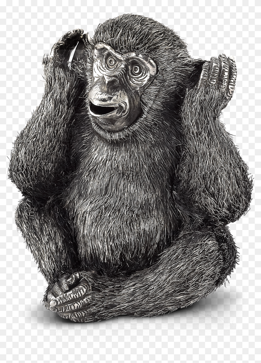 Hear No Evil Monkey - Buccellati Silver Animals, HD Png Download ...