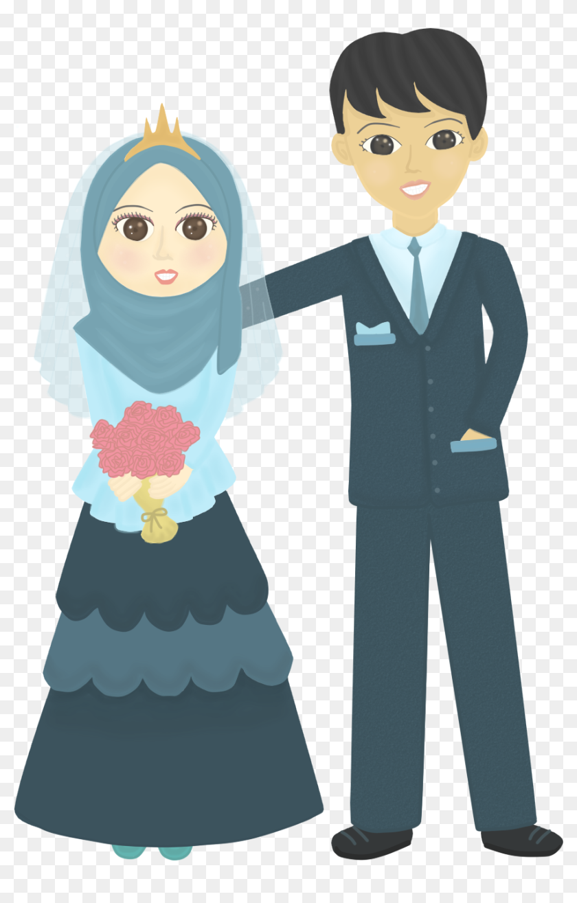 Cyan Doodle - Muslim Wedding Vector Png, Transparent Png - 900x1392 ...