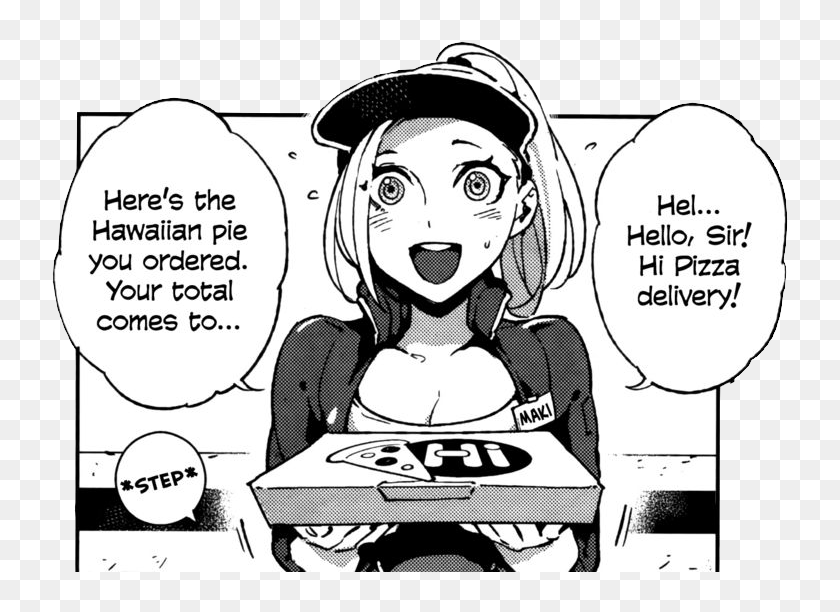 Читать манга на русском доставщик пиццы. Доставщик пиццы аниме. Pizza delivery girl Hirame Maki. Манга пицца. Аниме доставщик пиццы девушка.