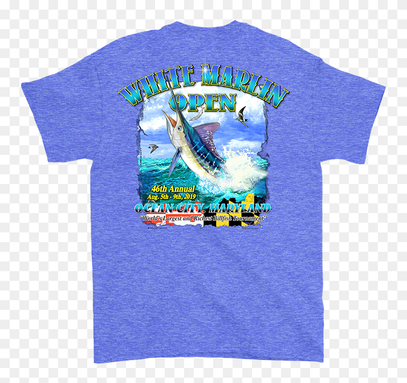 Blue White Marlin Tshirt White Marlin Open T Shirt 2019, HD Png