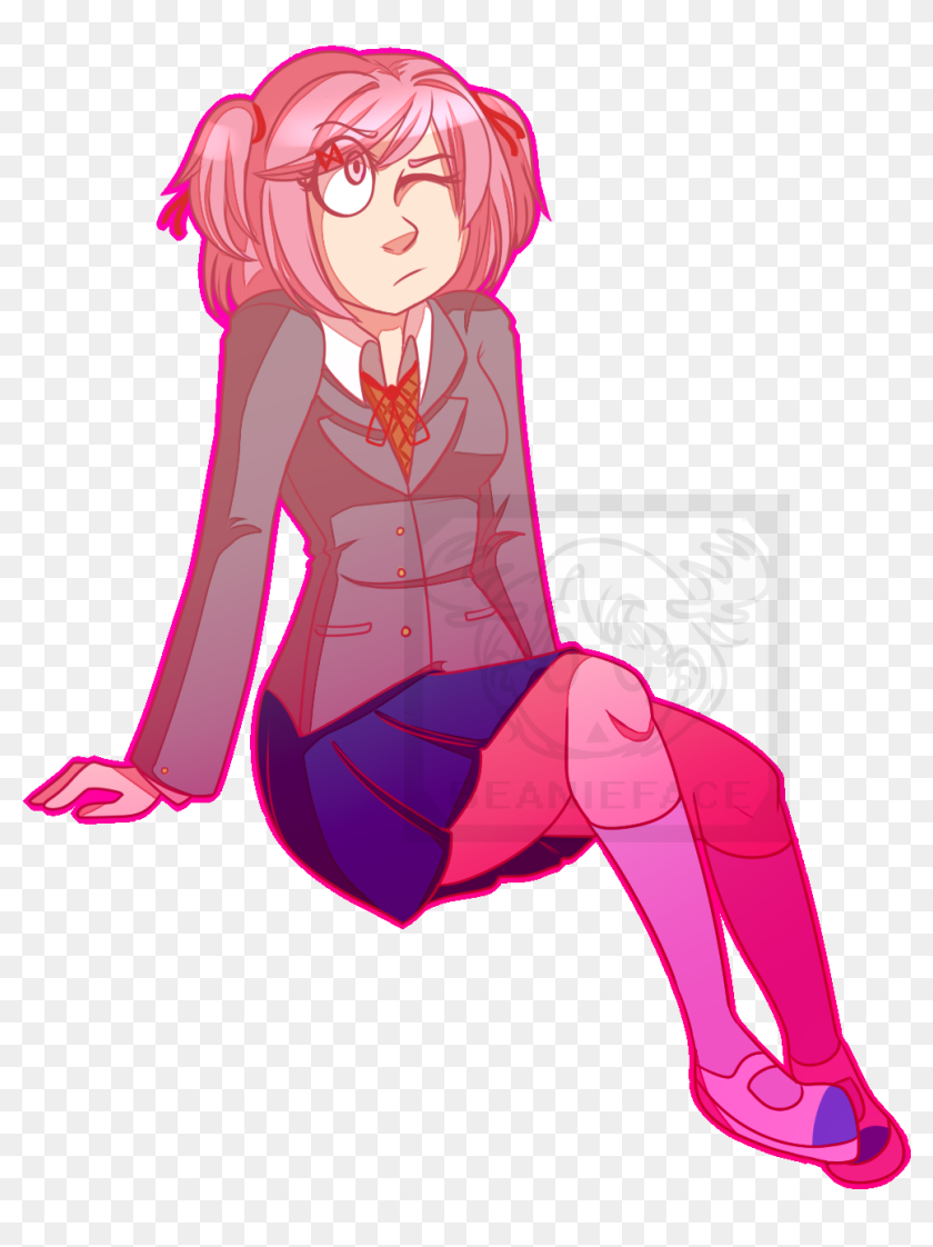 Oc Edited Mediachibi Monika Casual Outfit Sprites Png - Doki Doki  Literature Club Monika Cute, Transparent Png, free png download