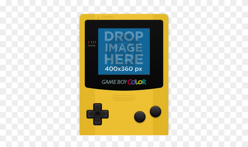 Videogame Mockup Of A - Game Boy Color Template Png, Transparent Png ...