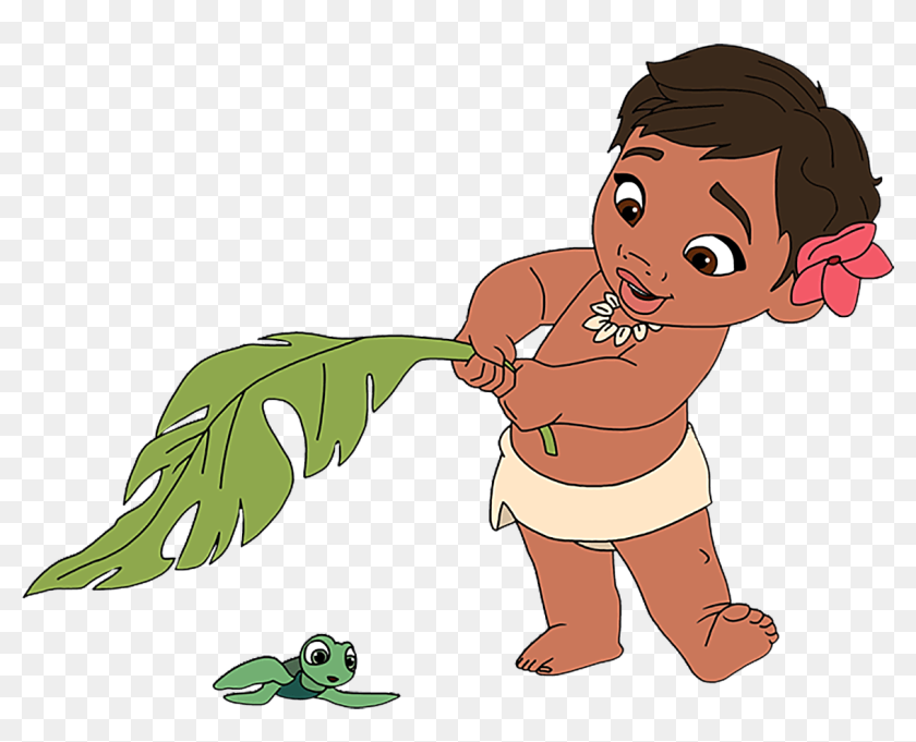 Disney Moana Png Cartoon Baby Moana With Turtle Transparent Png 1160x6 Pinpng