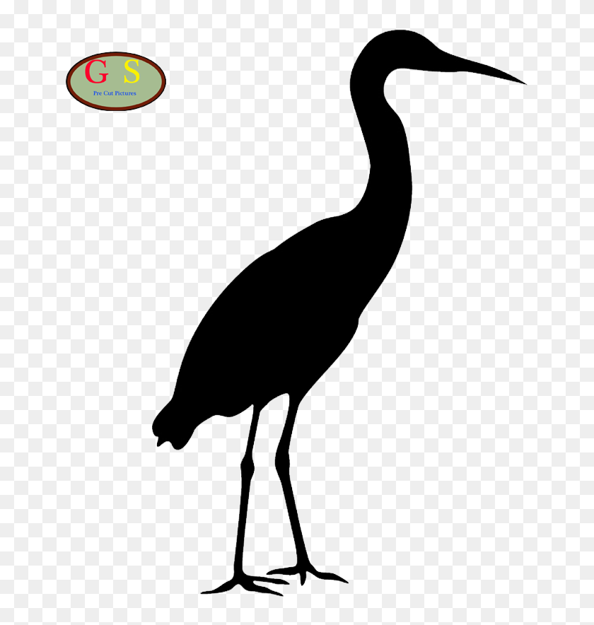 Great Blue Heron Silhouette Clip Art - Blue Heron, HD Png Download ...