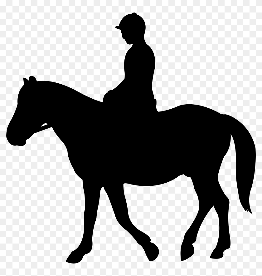 Jockey Silhouette Horse English Riding Clip Art, HD Png Download ...