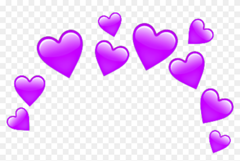 Green Heart Emoji Crown Clipart , Png Download - Purple Heart Crown ...