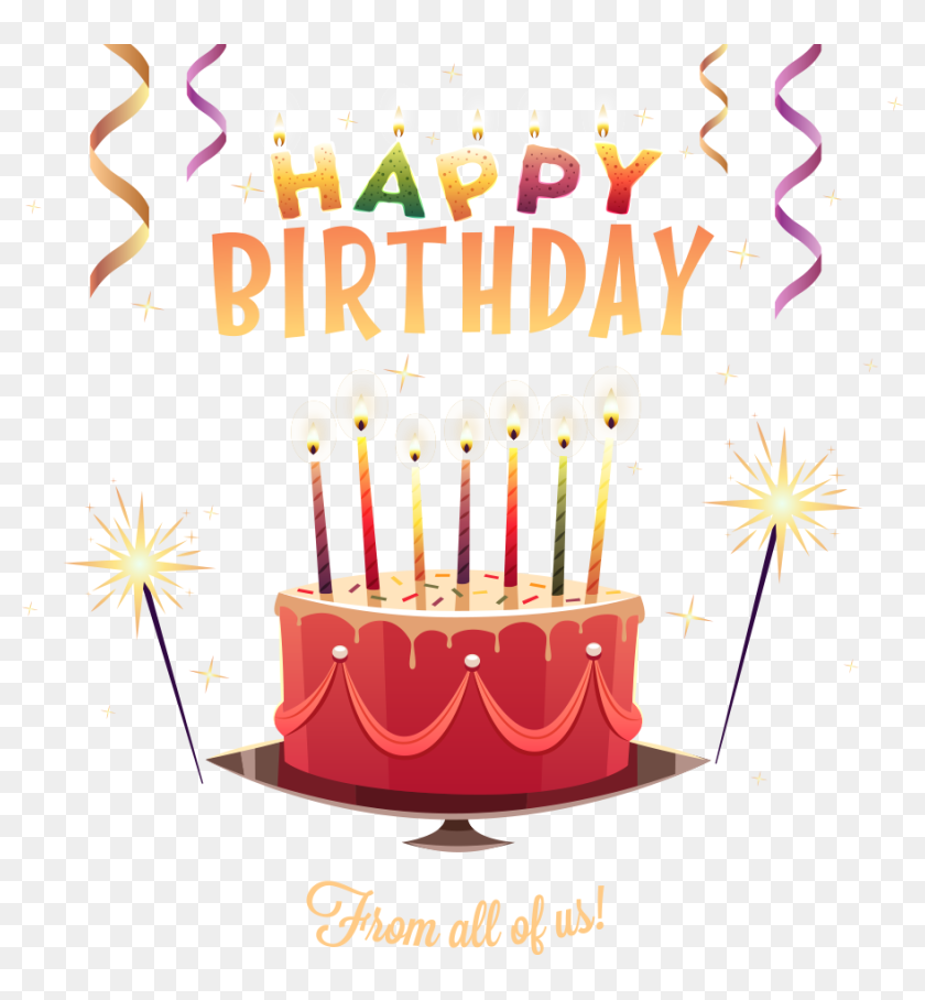 Cake Vector Birthday Free Photo Png Clipart - 生日 快乐 Calligraphy ...