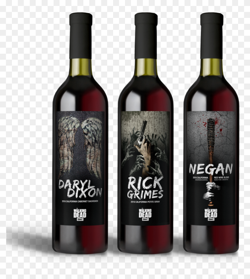 The Trio Of &ldquo - Walking Dead Wine Bottles, HD Png Download ...