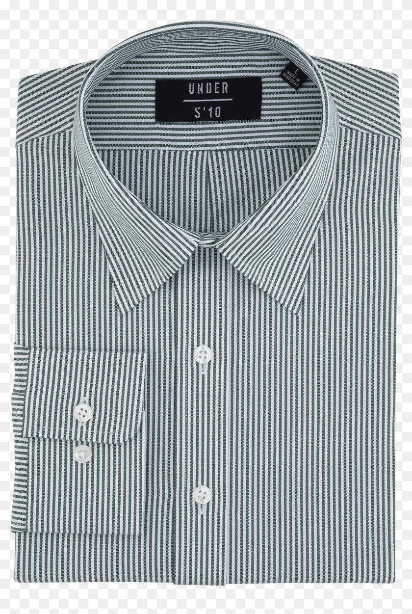 Green Striped Modern Oxford Shirt For Short Men And - Active Shirt, HD ...