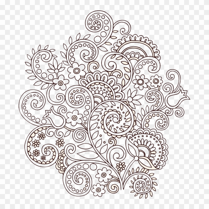 Tattoo Paisley Flower Vine Twining Illustration Vector - Mehndi Flowers ...