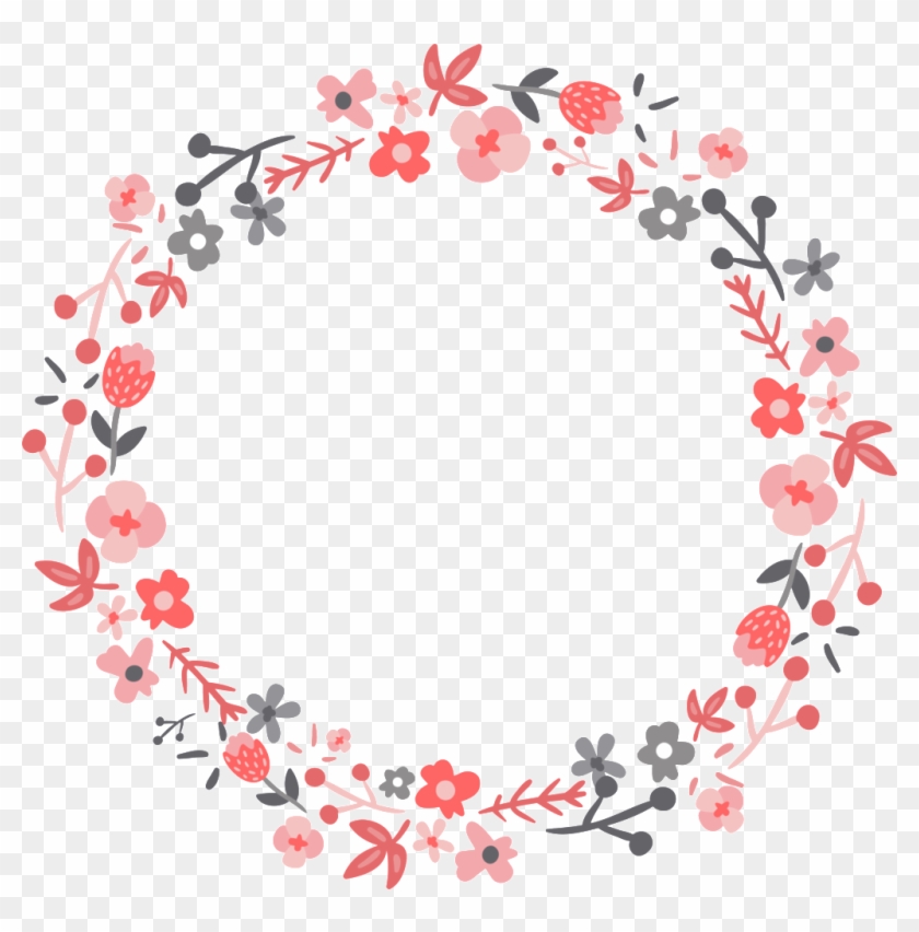 Pink Fresh Round Hand Drawn Wreath Decorative Elements - Rose, Hd Png 