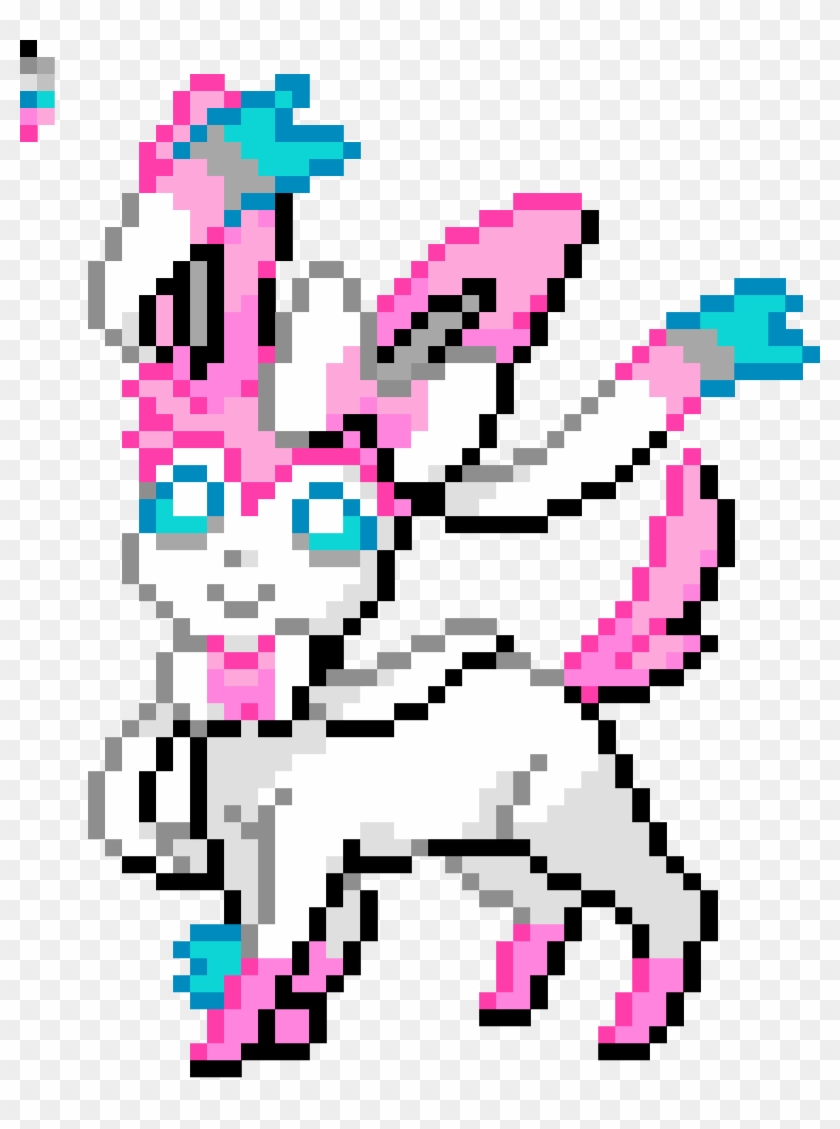 Sylveon - Sylveon Pixel Art Grid, HD Png Download - 1129x1465 (#88609 ...