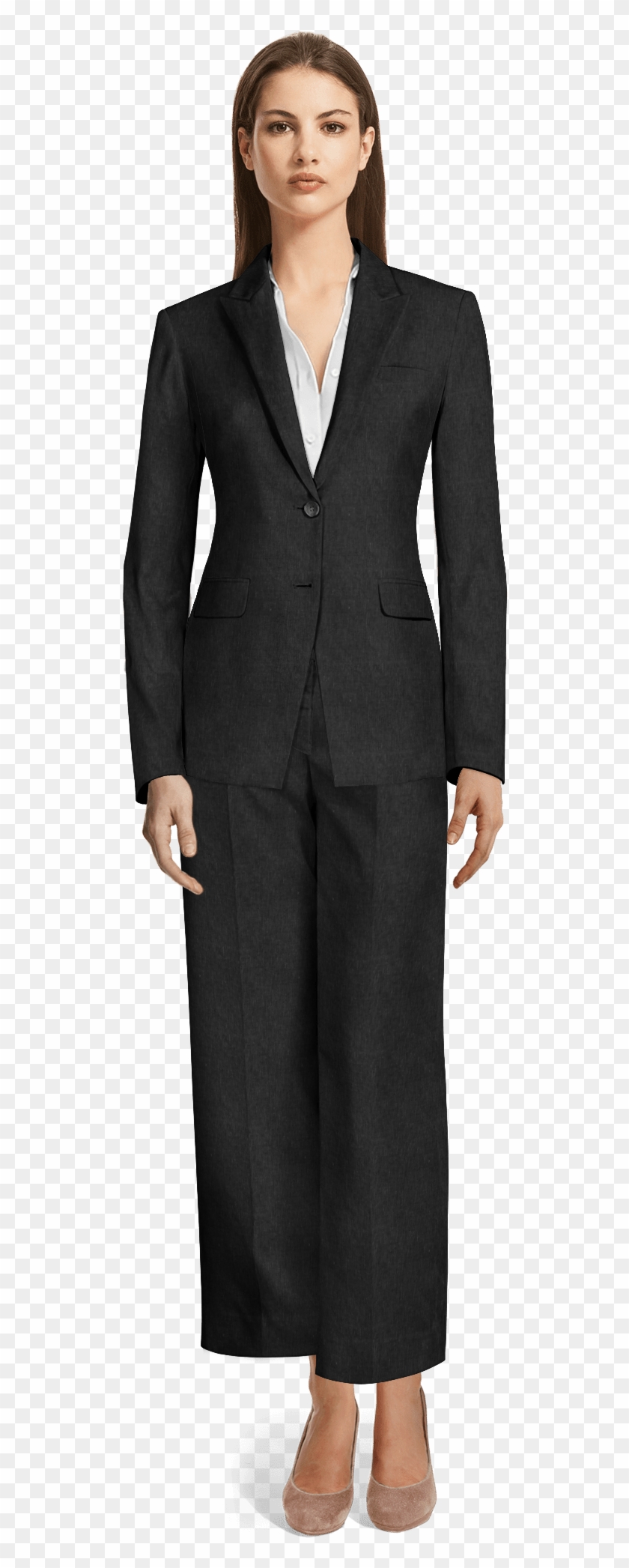 Tailleur Pantalone Donna Nero, HD Png Download - 655x2100 (#823799 ...