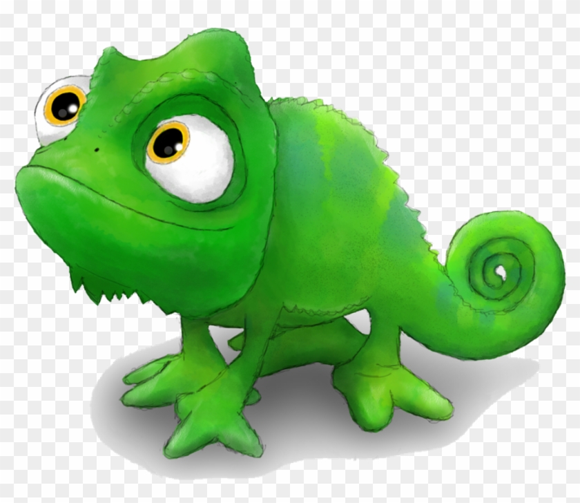 Tangled Chameleon Green Cute Cartoon - Pascal Tangled Png, Transparent ...