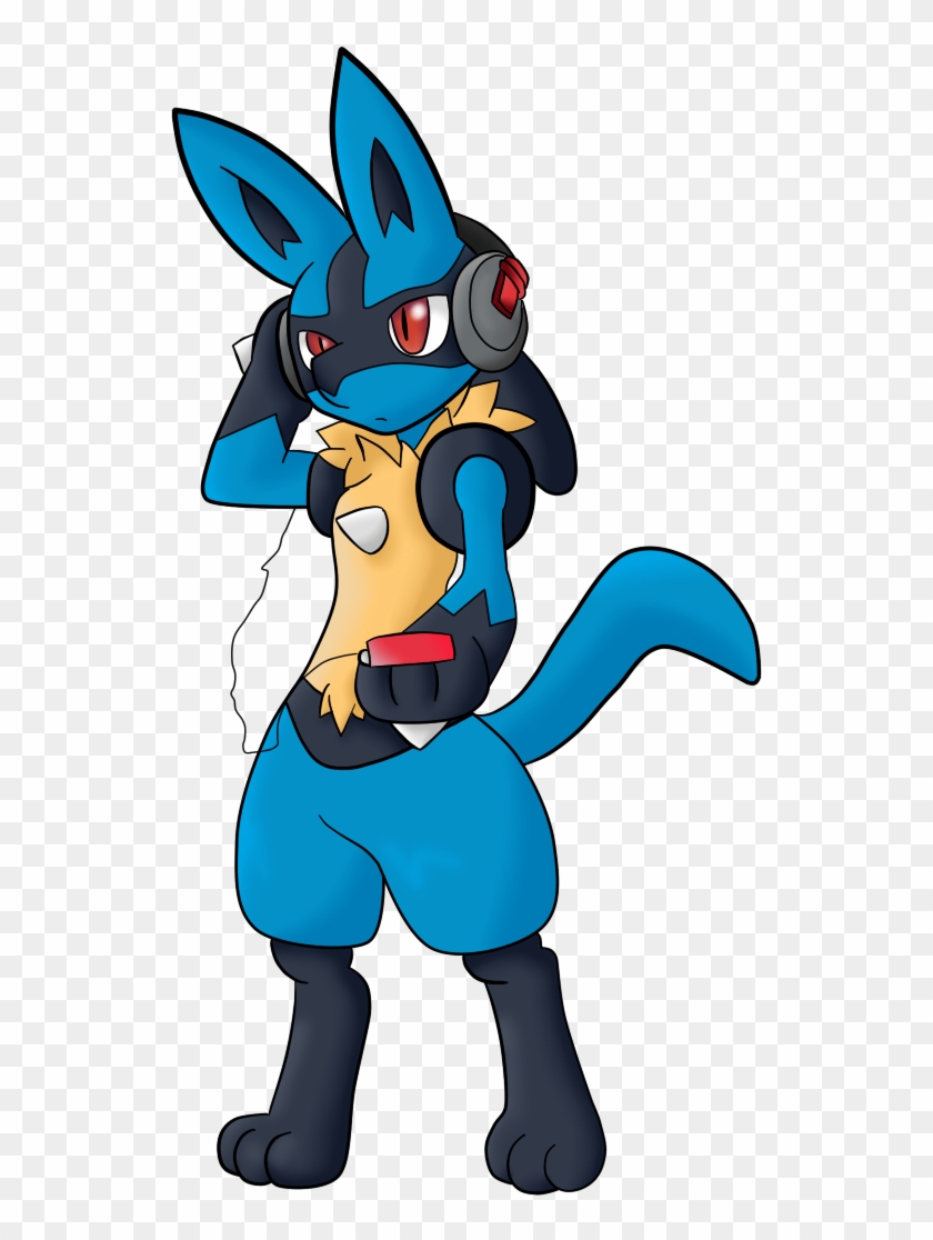 Lucario With Hearing Aids By Richy Miner - Lucario Fan Art, HD Png ...